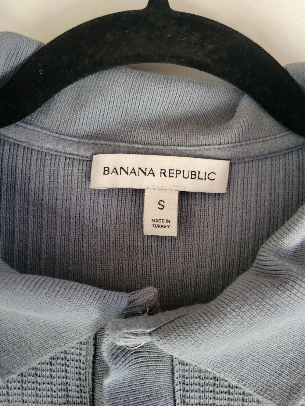 Banana Republic Waffle Knit Full Button Polo Shirt Mens Small